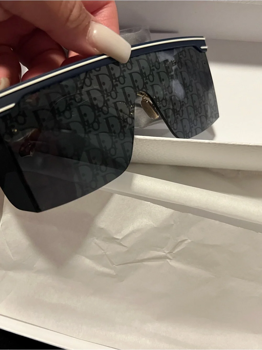 Dior Monogram Shield Sunglasses in Black and Navy